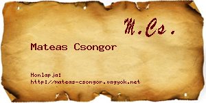 Mateas Csongor névjegykártya